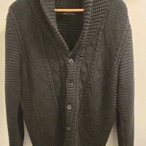 Men's Black Cable Knit Sweater